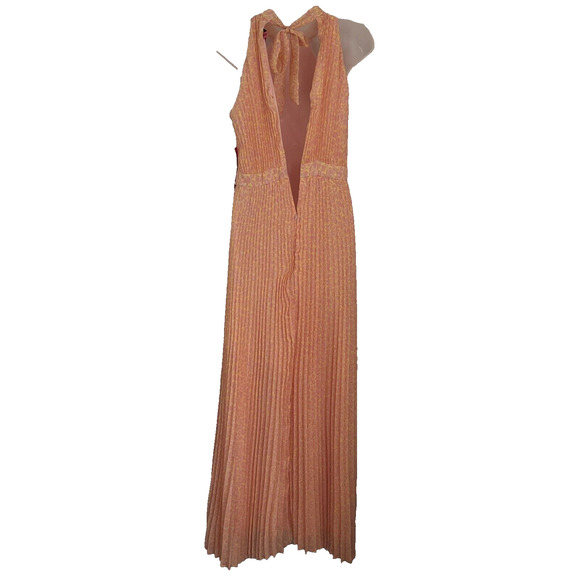 NWT Betsey Johnson Maxi Dress SZ 4 Pleated Pink Animal Print Prom Event Party - Picture 5 of 11